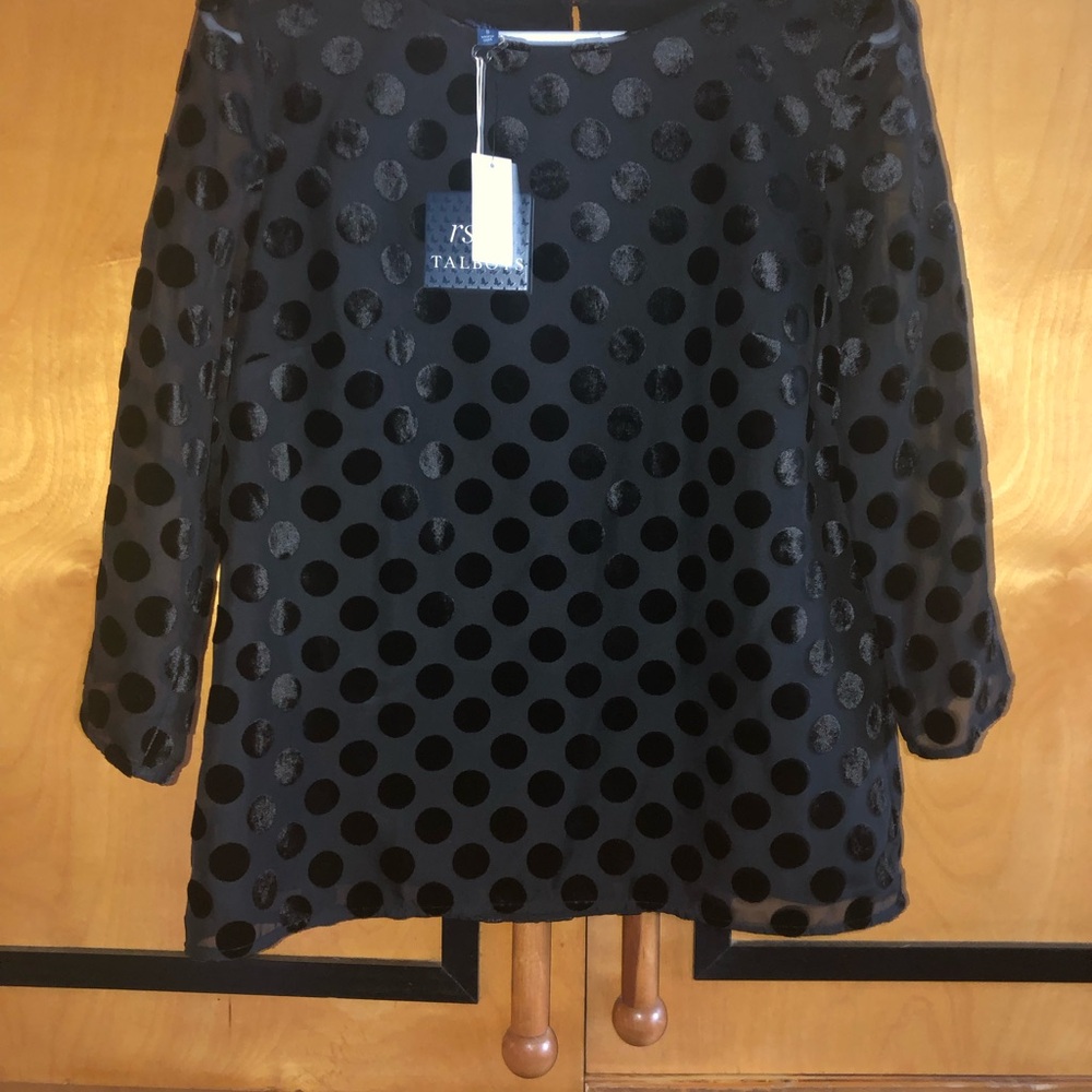 Talbots Black Polka Dot Blouse